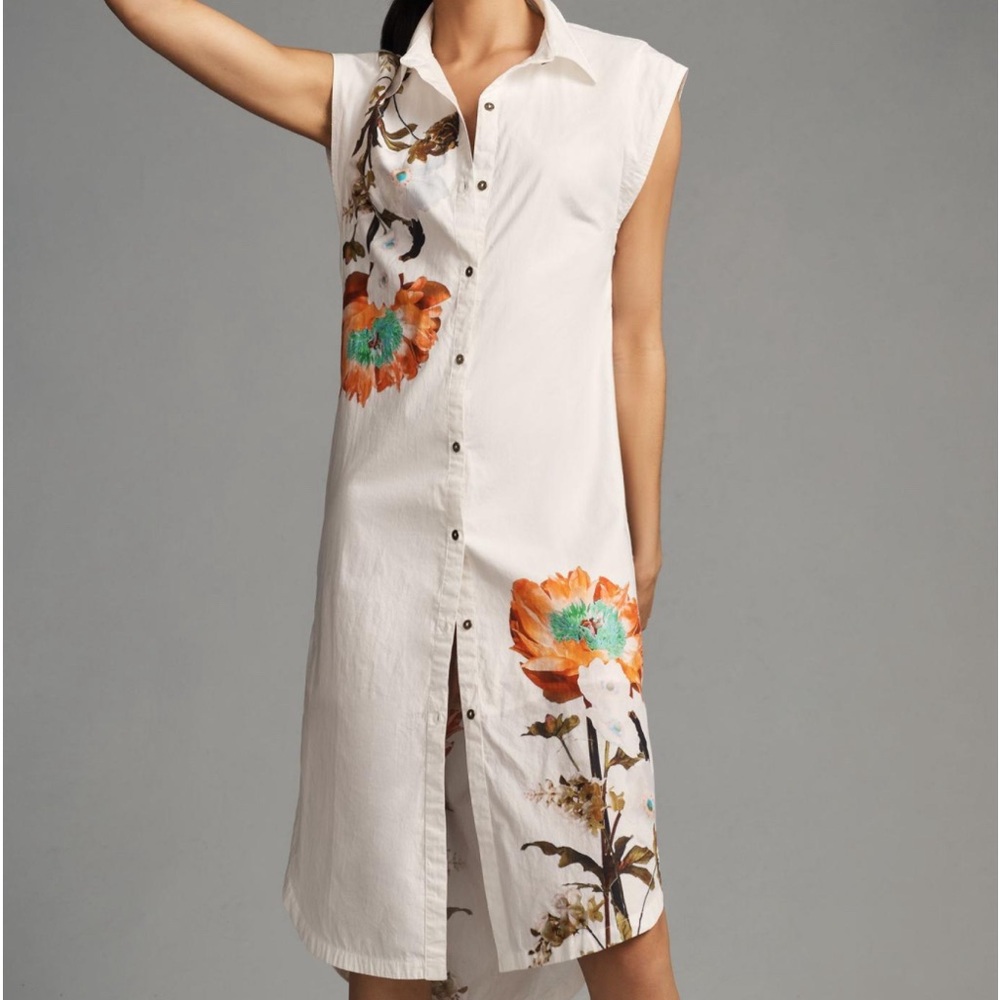 Maeve Sleeveless Midi Shirt dress Size XXS